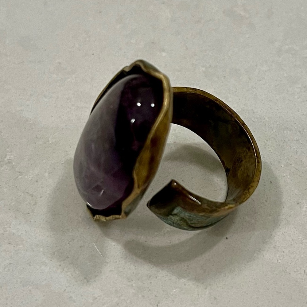 Amethyst Women's Statement Ring O E Size Fits All - image 3